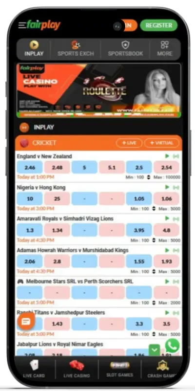 Fairplay mobile gaming interface